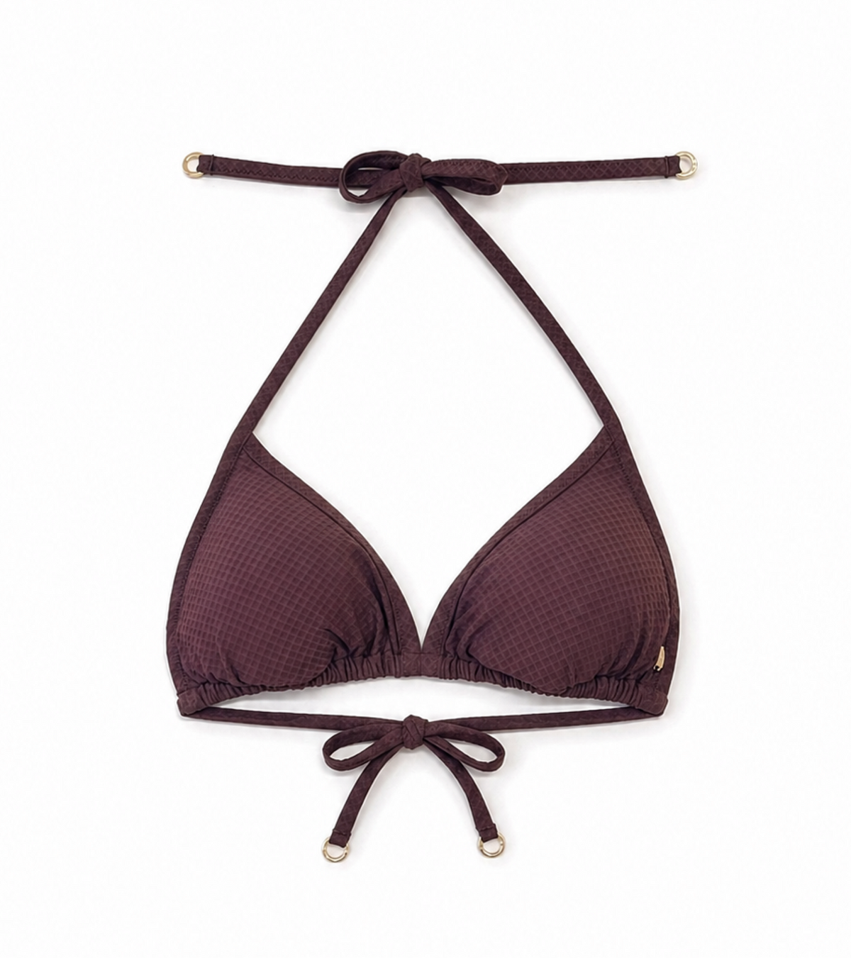 Costume da bagno - Waffle - Triangolo - Top - Marrone