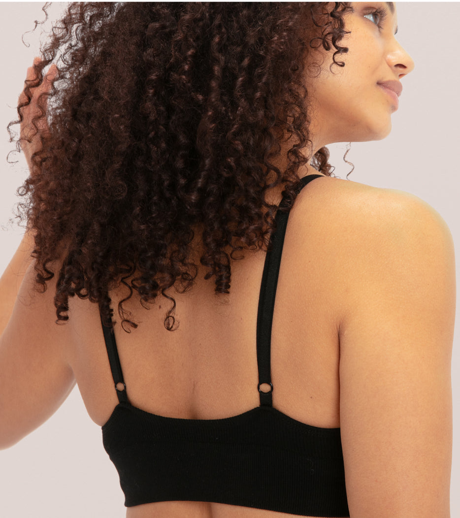 Reggiseno a costine senza cuciture - Nero