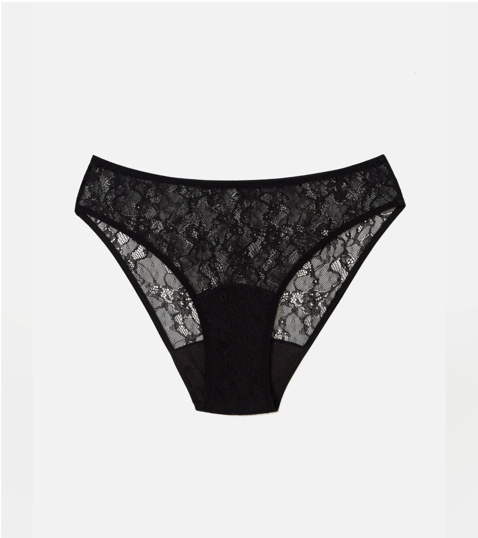 Todos Brief de Renda - Nylon Reciclado - Preto