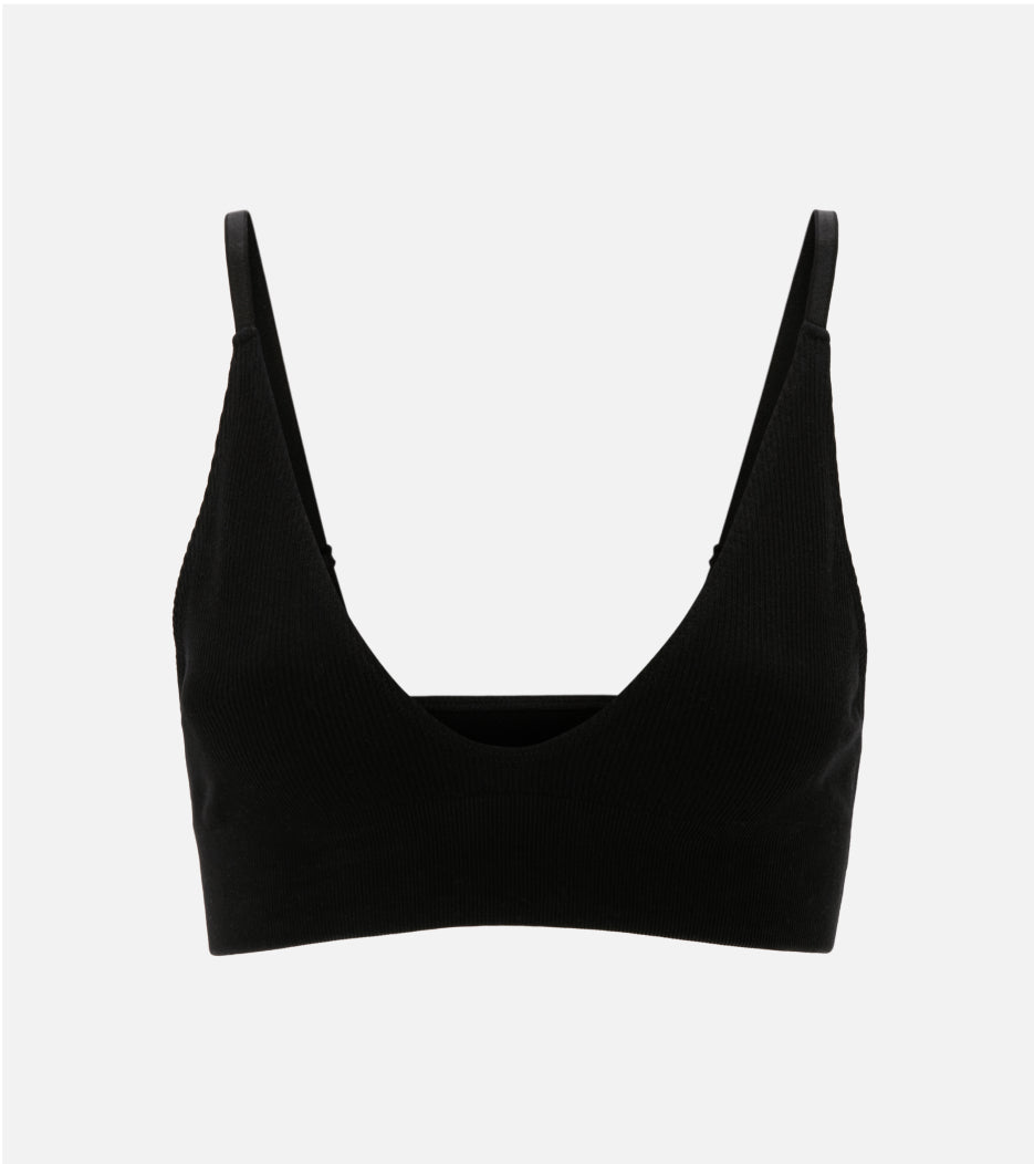 Reggiseno a costine senza cuciture - Nero
