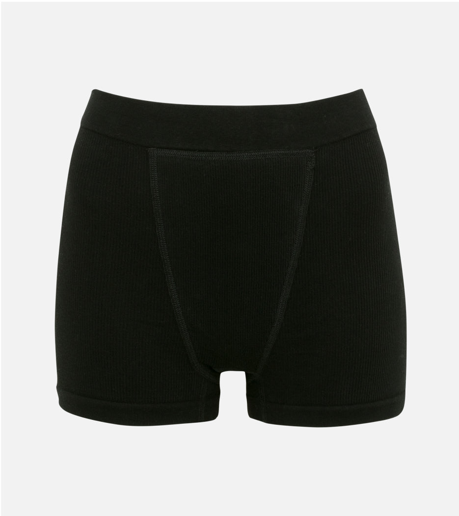 Boxer Short a costine senza cuciture - Nero