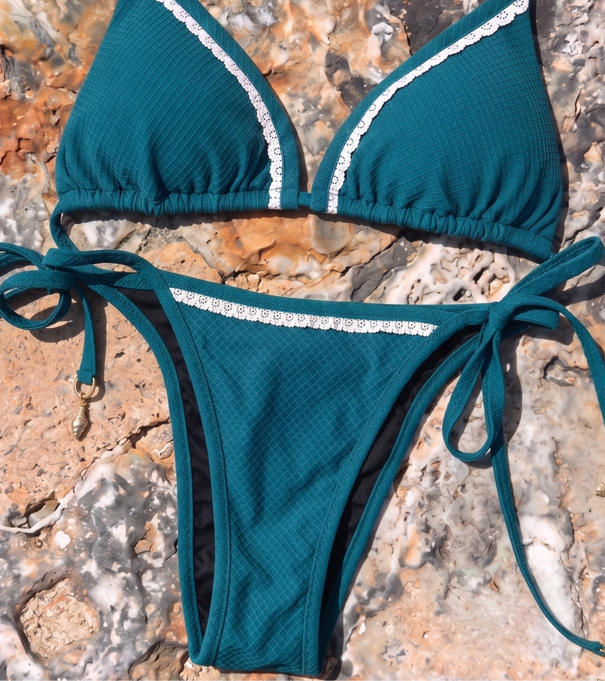 Costume da bagno - Waffle - Brief - Verde acqua